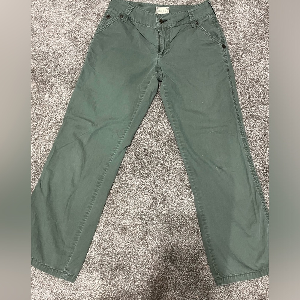 Green khakis pants